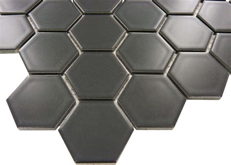 Black Hexagon Tile Hexagon Porcelain Tile Matte Black Tile — Oasis Tile