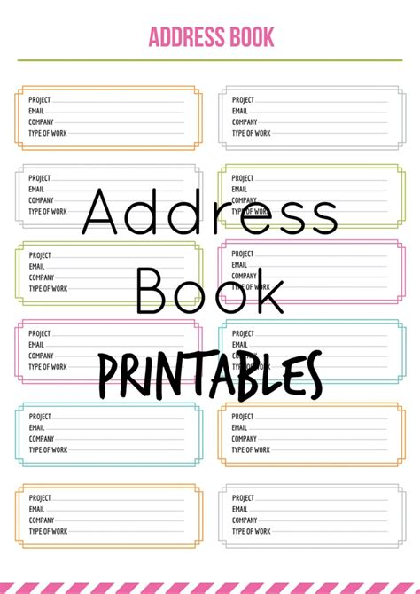 Printable Address Books Printable Word Searches