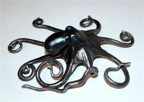 Items Similar To Metal Forged Octopus Sculpture Hand Forged From