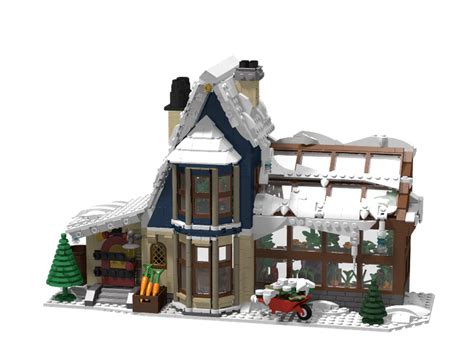 Lego Moc Winter Village Greenhouse By Brickjoynt Rebrickable Build