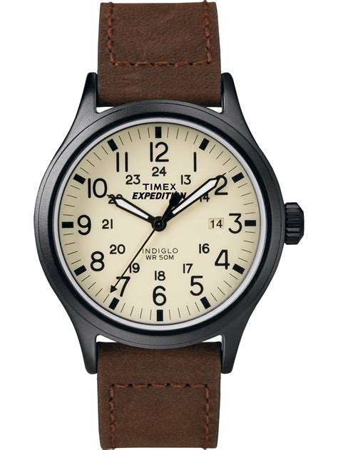 Timex Timex Mens Expedition Scout Brown Leather Strap Watch T49963