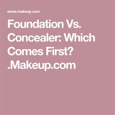 Concealer Vs Foundation Whats The Difference By L
