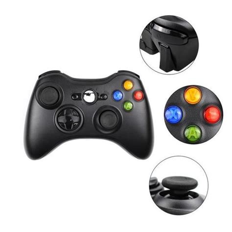 Manette Sans Fil Compatible Avec Xbox 360 Noir Cdiscount