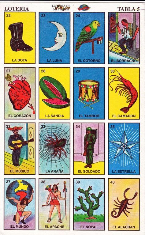 Mexican Loteria Cards The Complete Set Of 10 Tablas Printable Digital