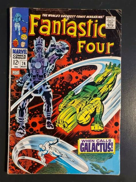 Fantastic Four 74 1967 Vg 40 Galactussilver Surfer Story Jack Kirby