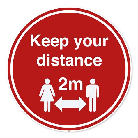 Keep Your Distance 2 Meters Floor Safety Markers Anti Slip Vinyl