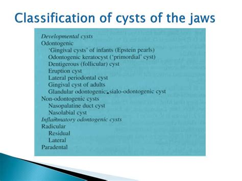 Ppt Cysts Of The Jaws And Neck Powerpoint Presentation Id7019443