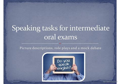 Speaking Tasks For Intermediate Oral English Esl Powerpoints