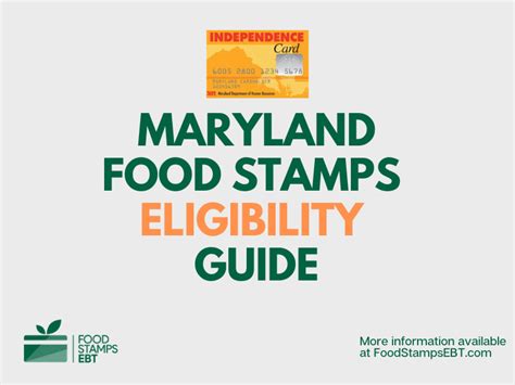 Food stamps benefits info and advice Maryland Food Stamps Eligibility Guide - Food Stamps EBT