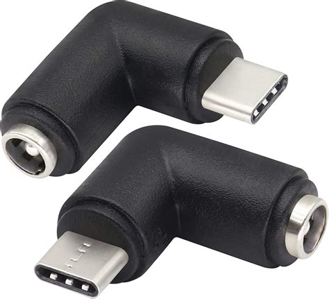 Aaotokk 90 Degree Type C Usb Male To Dc 55x21mm Female Connector Dc Barrel Jack Power Adapter