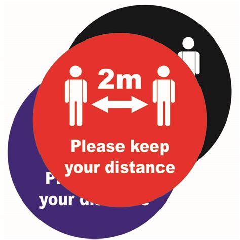 Please Keep Your Distance Floor Stickers Knights Overall Protection