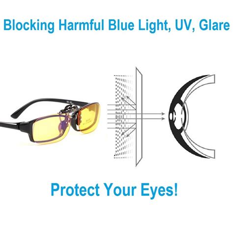 cyxus blue light filter uv blocking glasses [clip on] anti eye strain sleep better computer