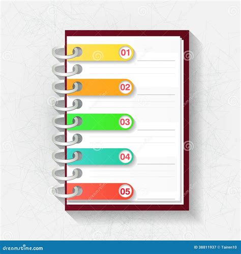 Notepad With Five Labels Stock Vector Illustration Of Note 38811937