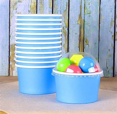 Small Blue Ice Cream Cups With Lids Candy Cups Wedding Favor Cups