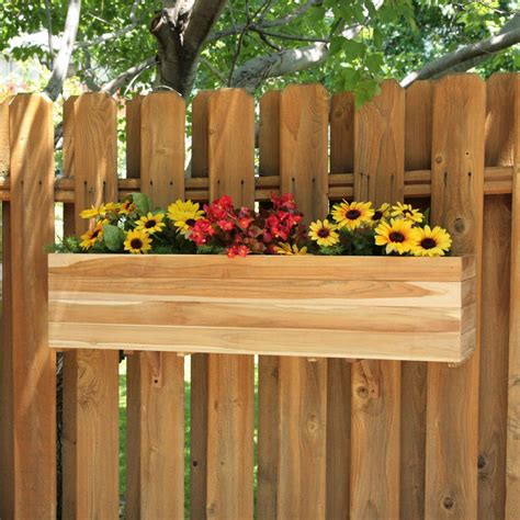 Garden And Patio Floating Wooden Flower Box Design On