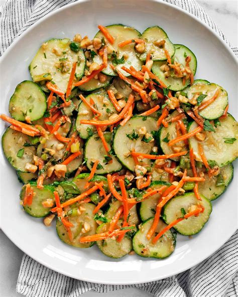 Asian Cucumber Salad With Carrots And Peanuts Last Ingredient