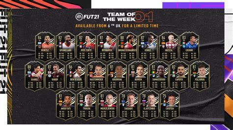 Please note that custom kits. FIFA 21 Team of the Week 1 | FUT TOTW In-Form Cards