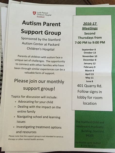 Autism Parent Support Group Learning Challenges