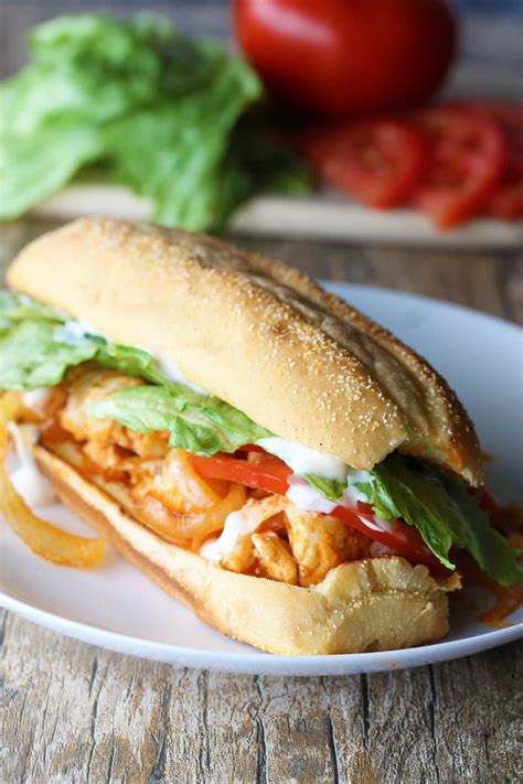 Quick And Easy Buffalo Chicken Sub Sandwiches