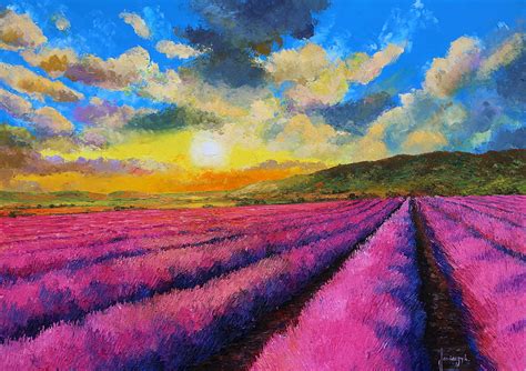 Sunset Over Lavender Painting By Jean Marc Janiaczyk Fine Art America