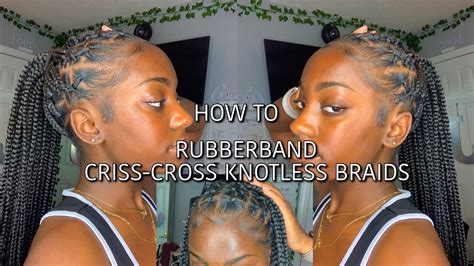How To Half Criss Cross Half Knotless Braids Viral Tiktok Hairstyle Youtube
