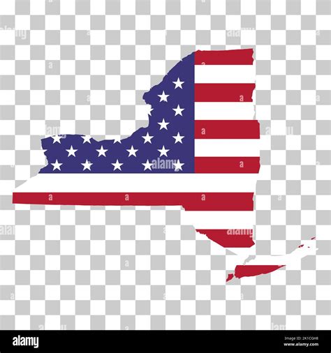 New York Map Shape United States Of America Flat Concept Icon Symbol