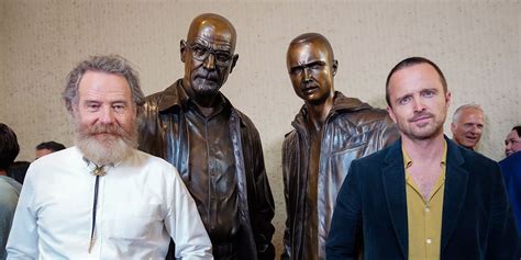 Bryan Cranston Aaron Paul Breaking Bad Statues Unveiled Networknews
