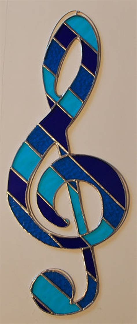 Stained Glass Musical Note Treble Clef Suncatcher Wall