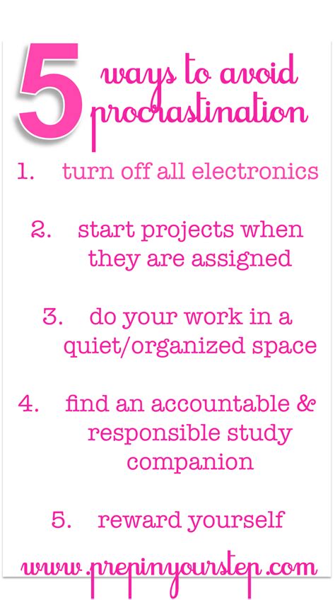How do you help students avoid procrastination? Prep In Your Step: 5 Ways To Avoid Procrastination