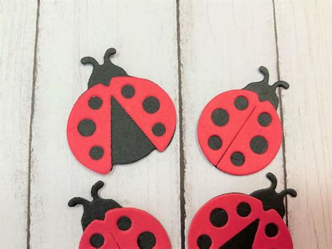 Ladybug Paper Cutouts Layered Die Cut Ladybugs Bug Shapes Ladybug Embellishment For