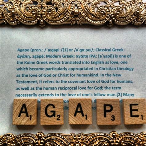 Agape In Scrabble Pieces Gives A Definition Of Agape And How It Is