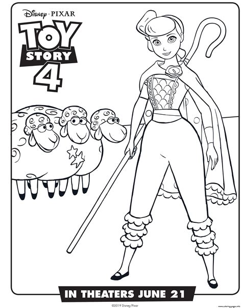 Toy Story 4 Bo Peep Coloring Page Printable