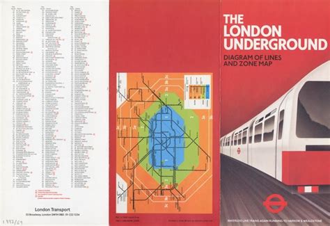 Pocket Underground Map 1985 London Transport Museum