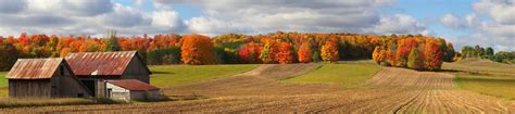 Autumn Farm Panoramic Panoramic Farm Field Farm