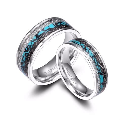 The finishing of these rings makes it look the titanium engagement rings made specifically for men don't have many designs. Blue Titanium Men's Ring - 6mm/8mm Titanium Wedding Bands ...