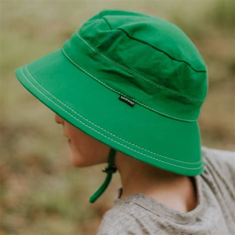 Bedhead Hats Green Bucket Hat With Strap For Girls And Boys Upf 50 Sun