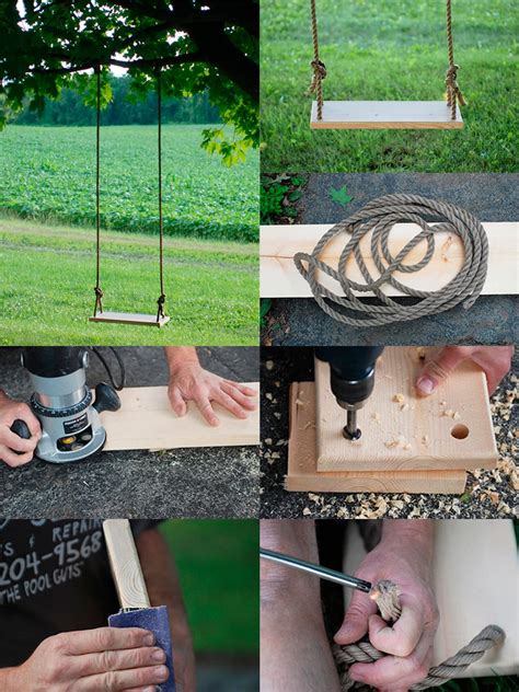 18 Diy Tree Swing Ideas With Rope Wood Seat Or A Tire