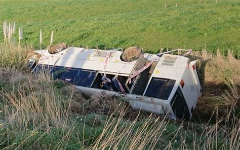 Wellington Scoop Nineteen Passengers Injured When Bus Crashes Into Ditch
