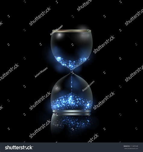 Magic Hourglass With Blue Shiny Flares Inside Eps10 Vector 111487448