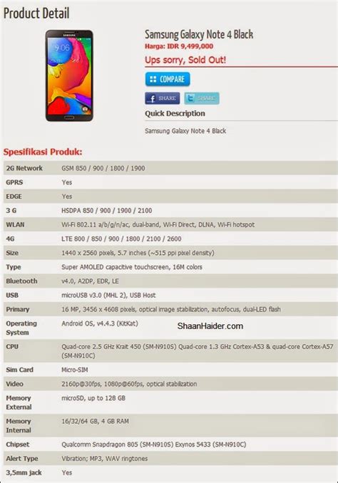 Complete Samsung Galaxy Note 4 Specs Features And Price Leaked By