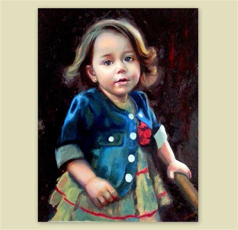 Personalized Custom Child Portrait From Photo Oil Canvas Child