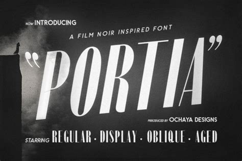 Portia Film Noir Inspired Font Stunning Sans Serif Fonts Creative