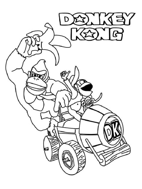 Donkey Kong Y Diddy Kong Para Colorear Imprimir E Dibujar ColoringOnly Com