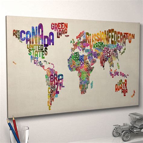 Typography World Map Art Print By Art Pause