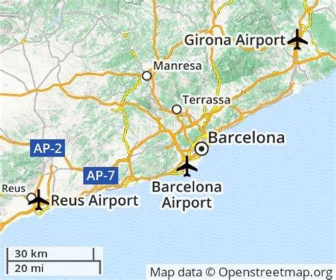 Der Flughafen In Barcelona Karte Von Spanien Barcelona Airport Karte