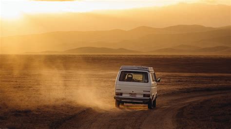 Car Landscape Field Sunset Road Desert Wallpapers Hd Desktop And