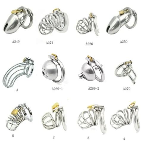 Stainless Steel Male Chastity Cage Device Chastity Lock Restraint Shackle New Picclick