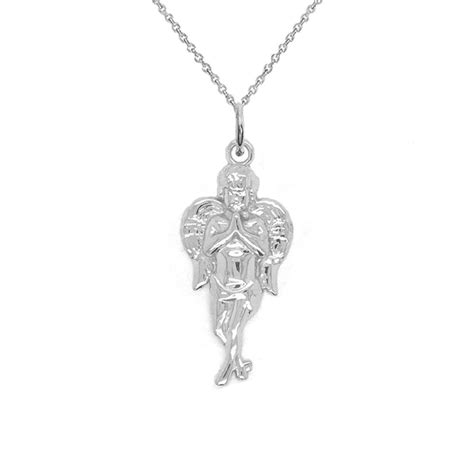 Guardian Angel Pendant Necklace In Sterling Silver Takar Jewelry