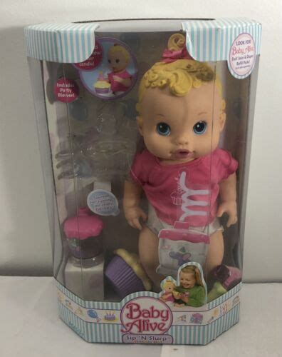 New In Box 2006 Hasbro Baby Alive Sip N Slurp Very Rare Baby Doll Old