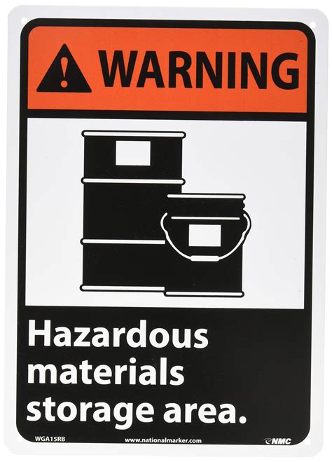 Buy Nmc Wga Rb Ansi Sign Legend Warning Hazardous Materials
